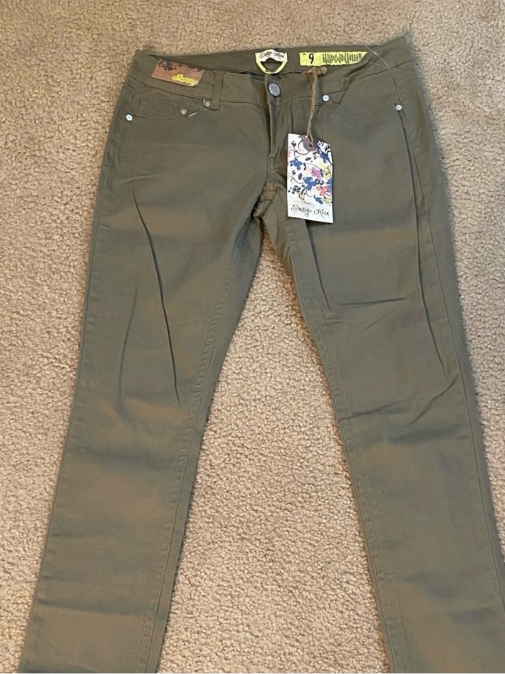 Indigo Rein Olive Skinny Jeans